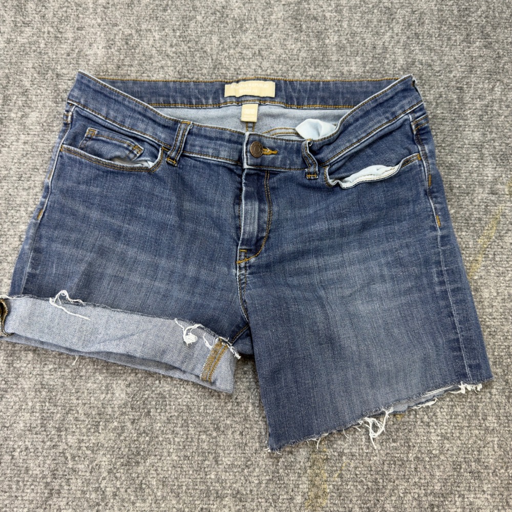 Banana Republic Skinny Fit Denim Shorts Raw Hem Blue Size 30/10